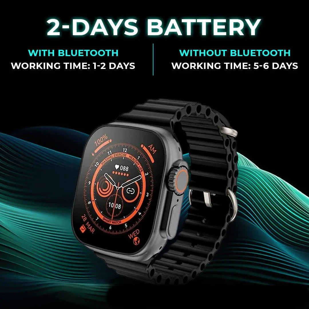 TECMARX Ultra Watch || 2.19-inch Display || 100+ Sports Modes || Customizable Watch Faces || Metal Shield - Image 19