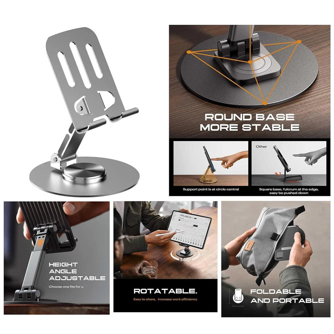 TecMarx Alloy Phone Stand | 360 Degree Rotatable | More Stable & Portable | For all Smart Gadget - Image 5