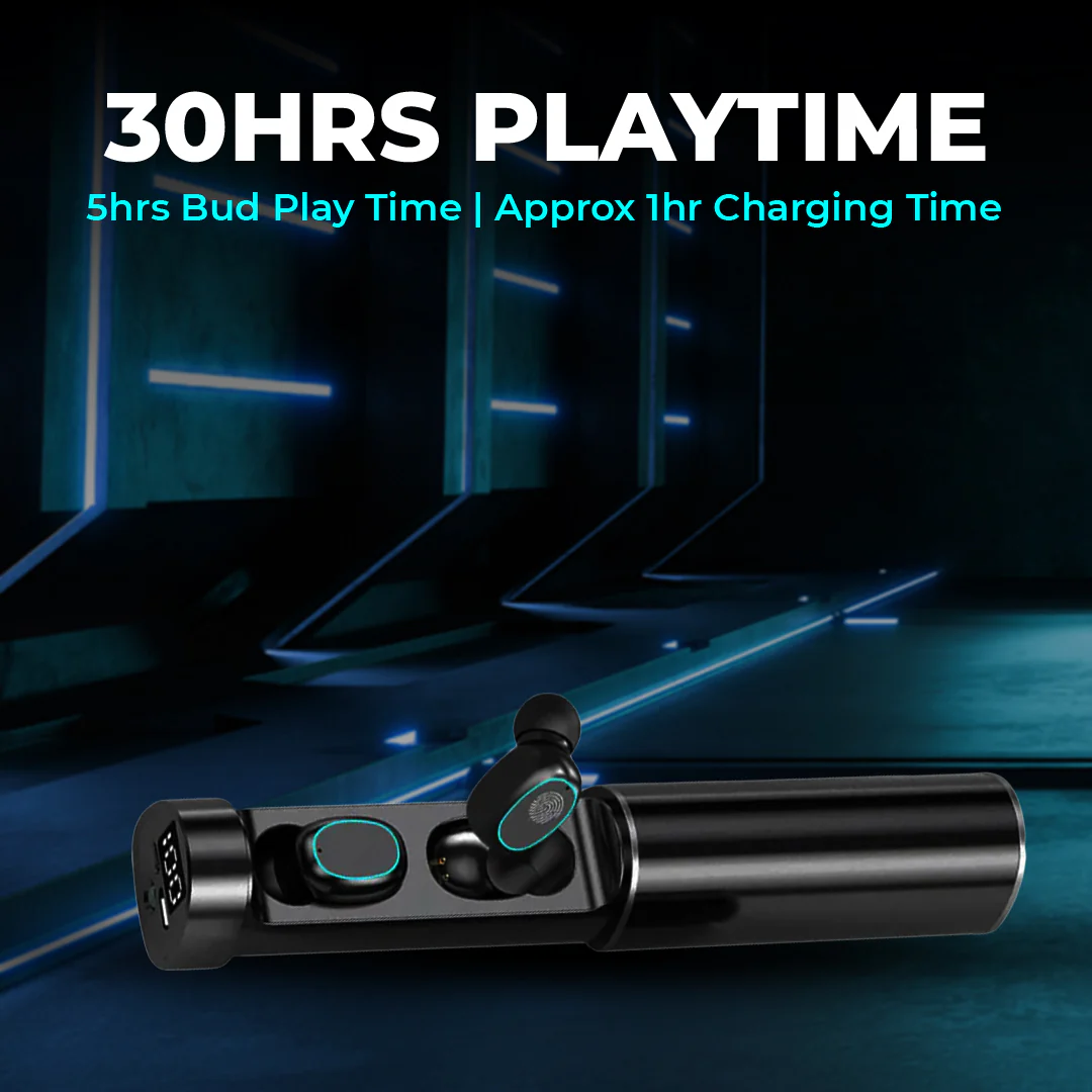 TecMarx CurvePod Bluetooth Earbuds | 30 Hr Play Time | High Bass | IPX Water Resistant - Image 3