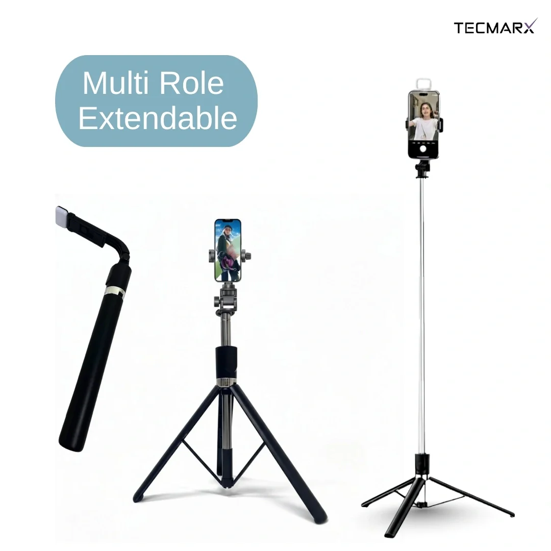 Tecmarx Halo Stick | 5FT Professional Multi-Role Tripod & Selfie Stick - Image 10