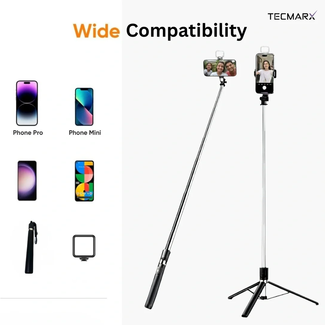 Tecmarx Halo Stick | 5FT Professional Multi-Role Tripod & Selfie Stick - Image 11