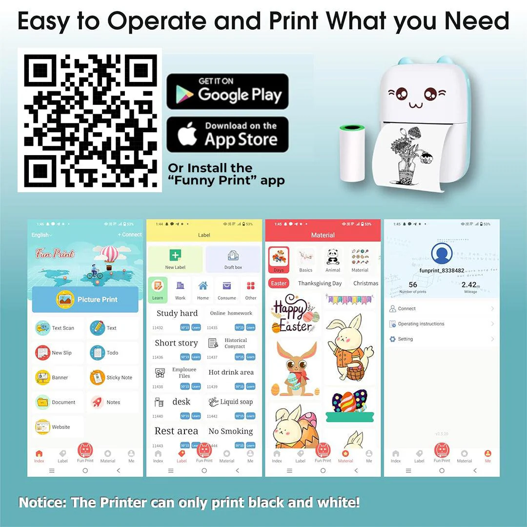 TecMarx Mini Thermal Printer | Best for Gifting | 1000 Mah Chargeable Battery | Inkless Printing - Image 6