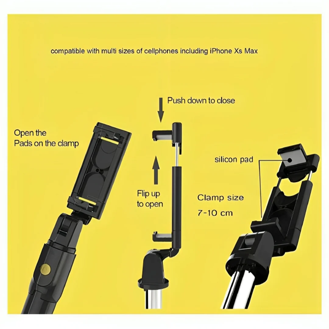 TecMarx R1 Selfie Stick & Tripod | 360 Rotatable Design | Wireless Remote | Expand Upto 3 Foot - Image 5