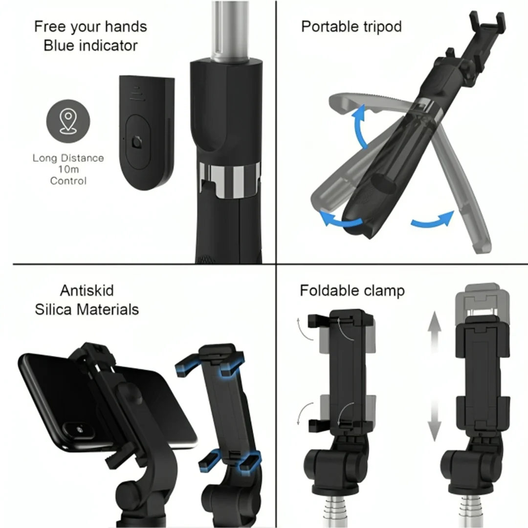 TecMarx R1 Selfie Stick & Tripod | 360 Rotatable Design | Wireless Remote | Expand Upto 3 Foot - Image 7