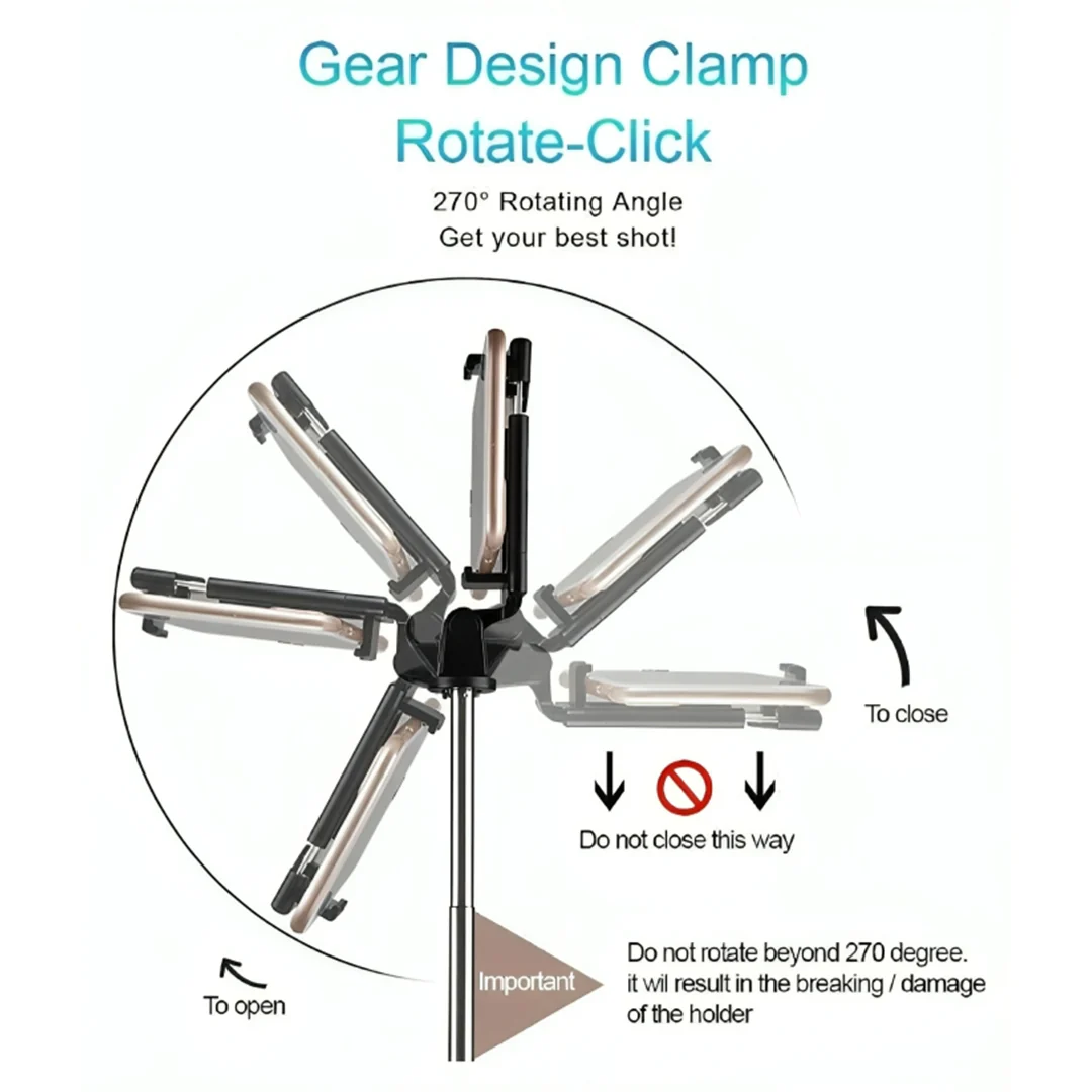 TecMarx R1 Selfie Stick & Tripod | 360 Rotatable Design | Wireless Remote | Expand Upto 3 Foot - Image 8