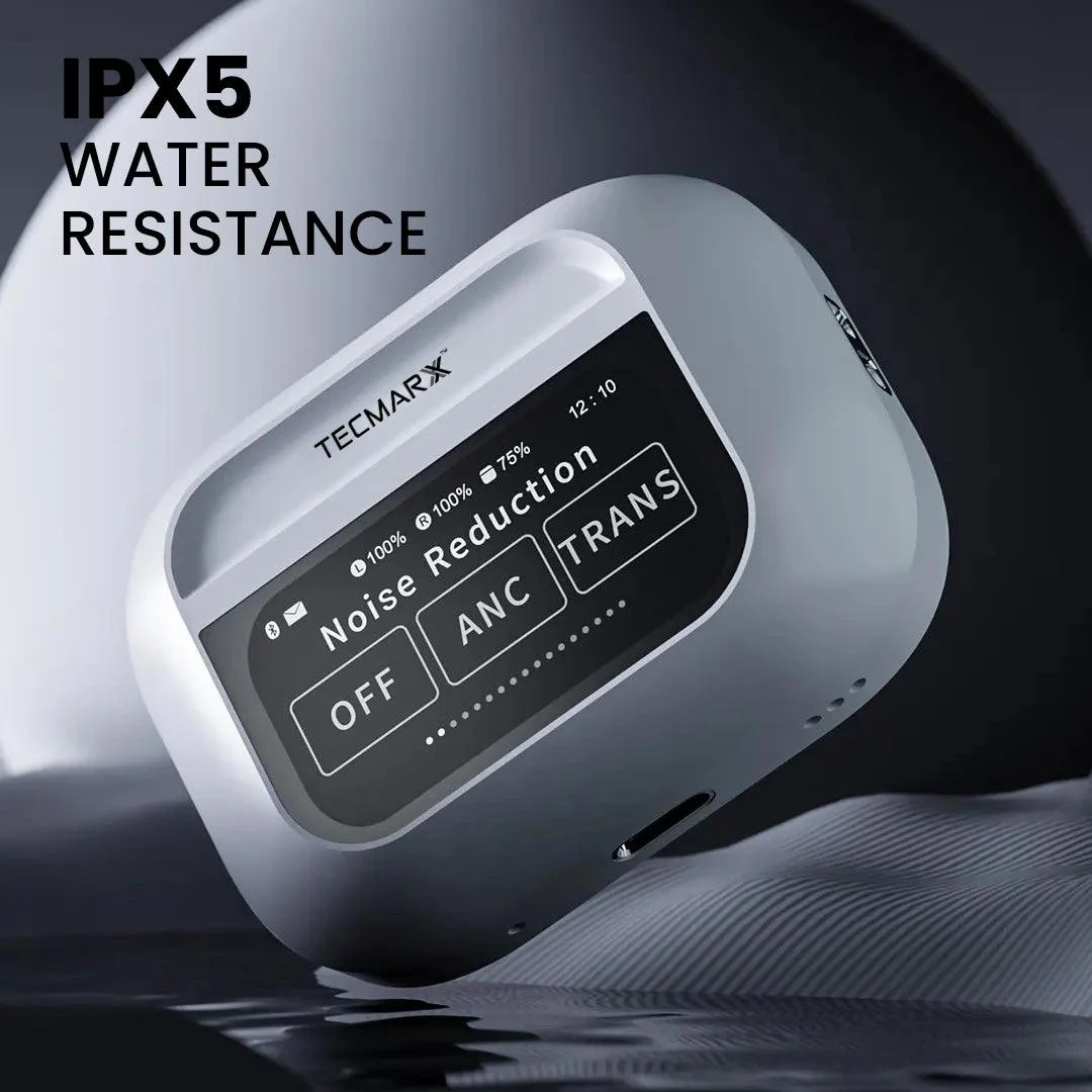 TecMarx Alpha Smart Display TWS Bluetooth Earbuds | 40 Hr | Powerful Bass | IPX Water Resistant | Numeric Indicator - Image 3