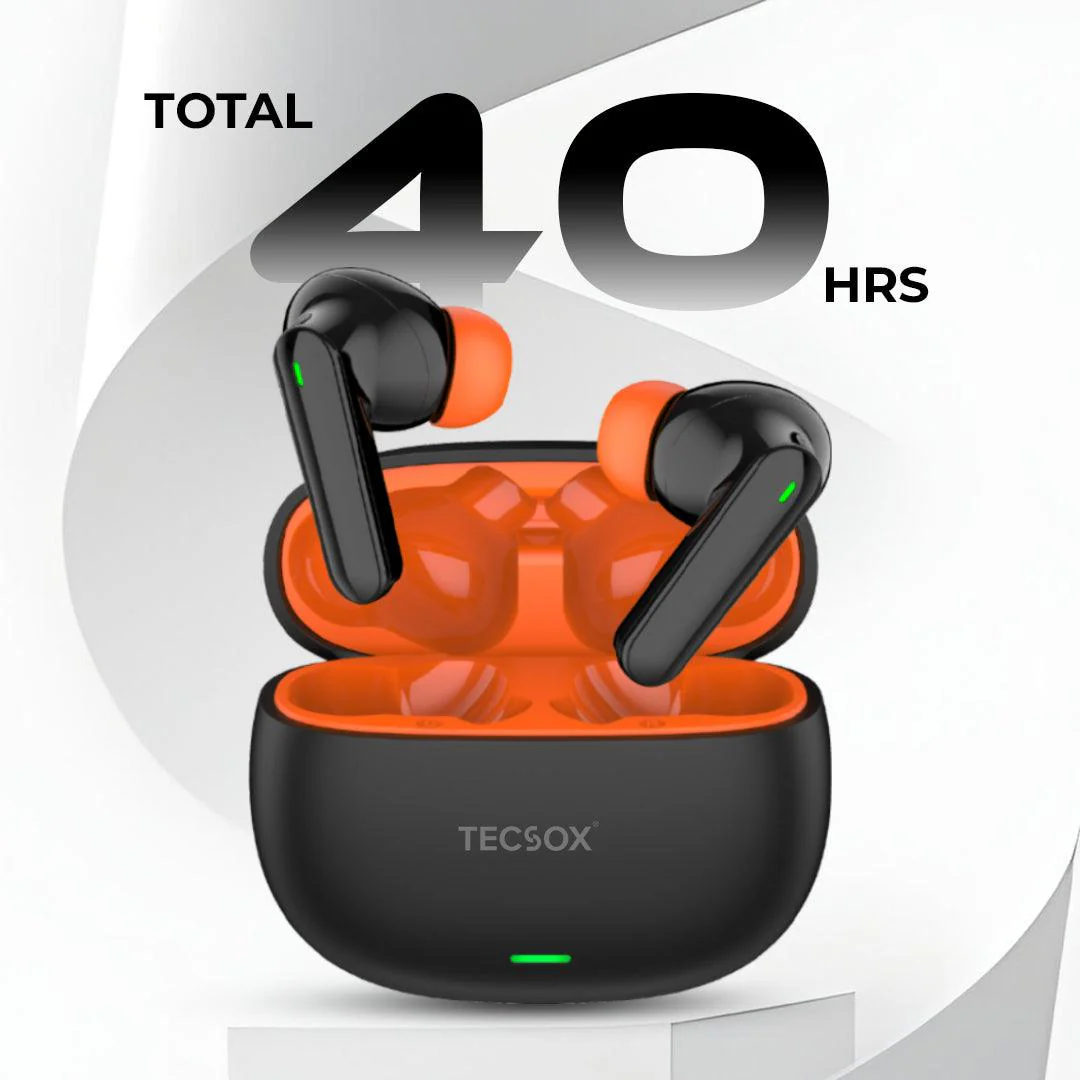 Tecmarx AudioX Bluetooth Earbuds | 40 Hr | Powerful Bass | Ultra light weight | IPX Water Resistant - Image 3