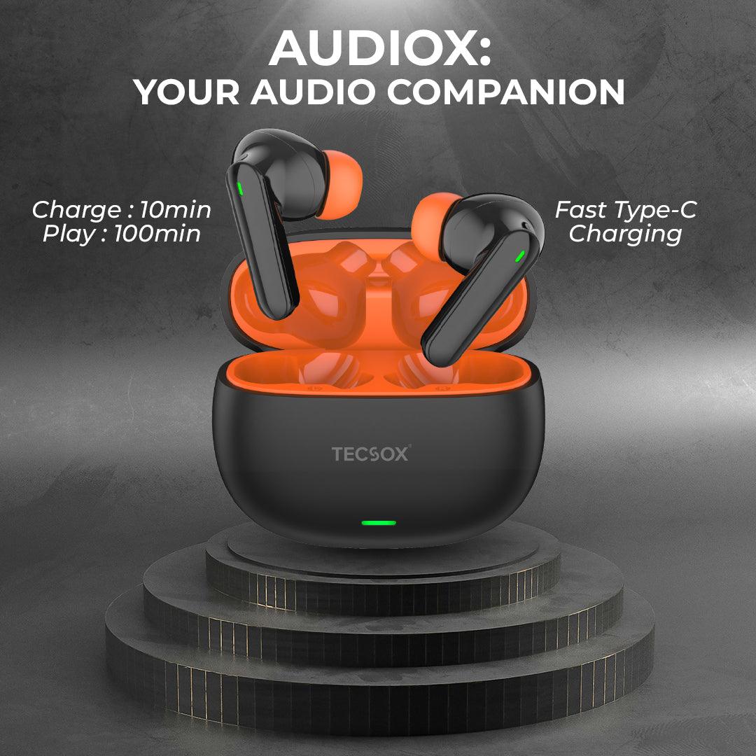 Tecmarx AudioX Bluetooth Earbuds | 40 Hr | Powerful Bass | Ultra light weight | IPX Water Resistant - Image 5