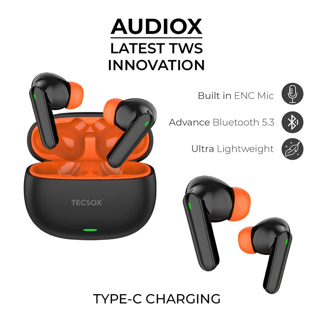 Tecmarx AudioX Bluetooth Earbuds | 40 Hr | Powerful Bass | Ultra light weight | IPX Water Resistant - Image 6