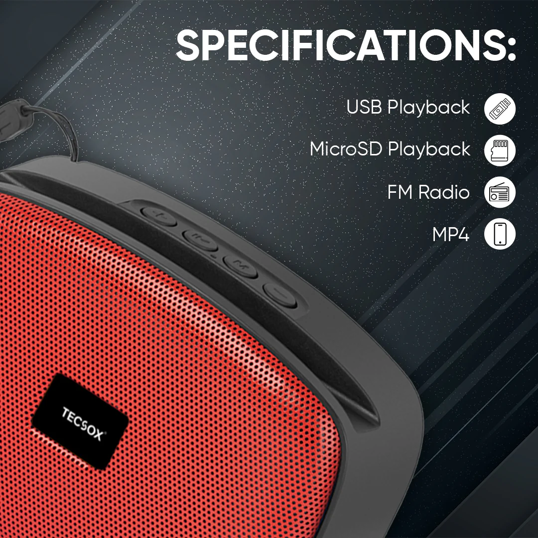 TecSox Stone 351 Bluetooth Speaker | 6 Hr Playtime | Balanced  Sound | IPX Water Resistant - Image 6